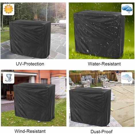 MINKUROW BBQ Grillabdeckung Schwarz, Anti-UV/Wasserdicht/Feuchtigkeitsfest Grillabdeckung UV-Schutz Staubwasser Winddicht für Outdoor BBQ Garten Terrasse Grill (170x94x70cm) (1/5)