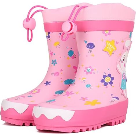 MINKUROW Regenstiefel, Unisex-Kinder, Jungen, Mädchen, bequeme, leichte Kaninchengummi-Regenschuhe, Regenstiefel für die Gartenschule, 30 Yards (1/5)
