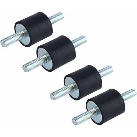 MINKUROW 4 Stück Anti-Vibrations-Gummi-Isolatorhalterung M6 20 x 20 Anti-Vibrations-Isolatorhalterungen Dämpferhalterungen mit Schrauben (1/4)