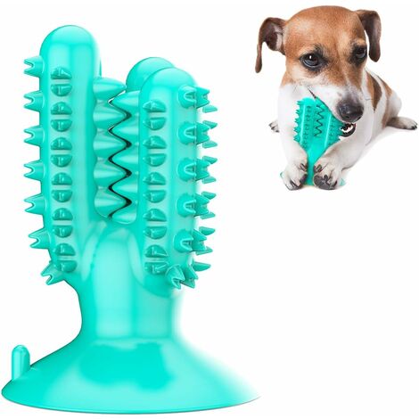 MINKUROW Hundezahnbürste, Hundekauspielzeug, Kauspielzeug, Unzerstörbares Hundespielzeug, Hundespielzeug, Zahnpflege, Naturkautschuk-Zahnreinigungsstab (Blau) (1/5)