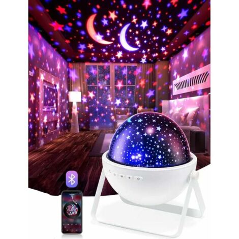 MINKUROW Baby-Nachtlicht, Musik und beleuchtetes Nachtlicht mit Bluetooth-Timer, 12 Farben, Kinder-Nachtlicht, Sternenhimmel-Projektor, Sternenprojektions-Nachtlicht, Baby-Mädchen-Jungen-Schlafzimmer- (1/4)