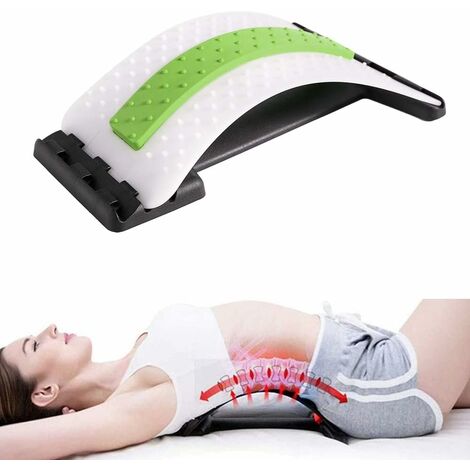 MINKUROW Rückendehner Ergonomischer Rückentrainer Rückenmassage Rückendehner gegen Verspannungen und Rückenschmerzen (Weiß und Grün) (1/5)
