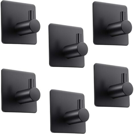MINKUROW Klebehaken, 6 Stück Klebehaken Bad Küche Handtuchhaken Klebehaken Weiß Klebehaken Schwarz Klebehaken Selbstklebendes Haken Set Klebehaken (1/5)