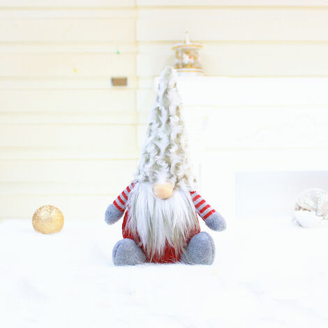 MINKUROW Weihnachtszwerg, Plüschzwerg für Weihnachten, schwedische Ornamente, gefüllte Weihnachtspuppen, skandinavische Weihnachtsmann-Dekorationen, Elfenfigur, Weihnachtspuppe, Ornament-Dekoration (2 (1/3)