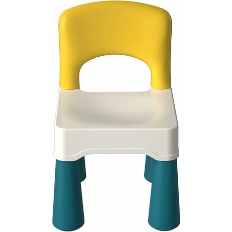 MINKUROW Kunststoffstuhl mit gebogener Rückenlehne, perfekte Ergänzung zum Kinder-Aktivitätstisch für Bausteine für Jungen und Mädchen, Maximalgewicht 100kg/220lb (1/5)