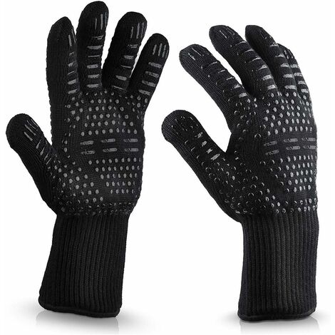 MINKUROW Grillhandschuhe 1 Paar, hitzebeständige Ofenhandschuhe bis 932 °F Universal-Kochhandschuhe für Grill und Ofen, Paar BBQ-Grill-Grillhandschuhe (1/5)