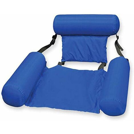 MINKUROW Schwimmsessel, Aufblasbare Wasserhängematte, Faltbarer Pool Float Lounger Sitz mit Rückenlehne, Drifter Pool Beach Float Floating Bed Chair für Erwachsene (1/5)