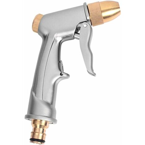 MINKUROW 1 Stück Gartenschlauchdüse Robuste Metallschlauchspritze Wasserpistole Einstellbare Multifunktionsdüse Für die Bewässerung von Pflanzen Autowäsche und Hundedusche (1/4)