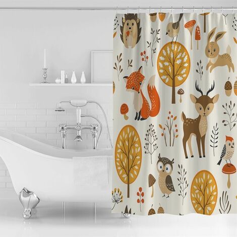 MINKUROW Vorhang Wohnzimmer Wald Tier Fuchs Verdunklungsvorhänge Wärmeisoliert Uv-beständig Schlafzimmer Kinderzimmer Ösenvorhänge Küche Fensterdekoration 91x183cm (1/5)