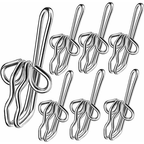MINKUROW Gardinenhaken aus Metall, 13 x 28 mm, strapazierfähig (300 Stück), Gardinenhaken aus Metall, silberfarbene Gardinenhaken aus Metall für Vorhänge, Vorhänge, Bleistiftfalten. (Geld) (1/4)
