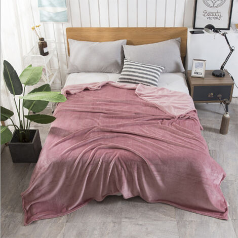 MINKUROW Plaid Sofa Fleecedecke - Überwurf Canape 150x200, Plaid Sofa Flanell 2 Personen Weich und Warm Hellrot (1/3)