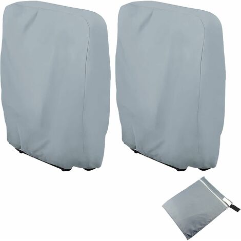 MINKUROW Abdeckung für Sonnenliege, faltbar, 2 Stück Abdeckung für Gartensonnenliege, staubdicht, wasserdicht, UV-beständig, 210D Oxford Garden Relax Cover for Lounge Chair, B71×H110cm (Grau) (1/5)