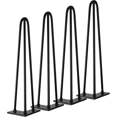 MINKUROW Möbelbeine 4 Stück Haarnadelbeine Diy Beine für Tischstuhlbeine mit 3 Stangen 16 Schrauben + 4 Fußschützer Höhe 35 cm Stangendurchmesser 10 mm (1/5)