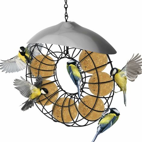 MINKUROW Vogelfutterspender aus Metall Wildvogelfutterspender zum Aufhängen von fetten Vogelhäuschen (1/5)