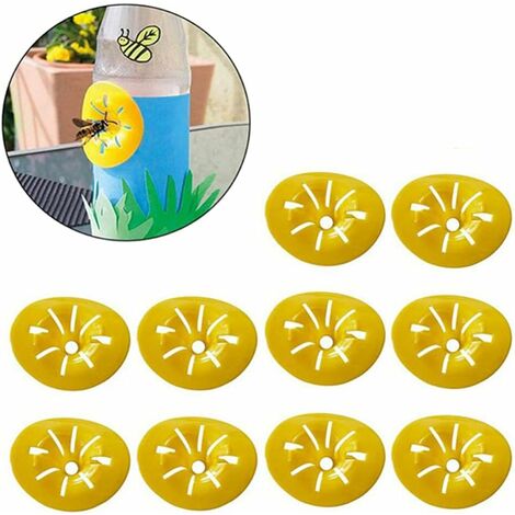 MINKUROW Wespenfalle 30er Set Wespenabwehr Set 30 Stück Wespenfalle Blütenform Insektenfänger Bienenfänger Gelb Trichter Hängefalle (1/5)