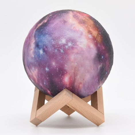 MINKUROW 3D-Druck-Mond-Planeten-Lampe mit Ständer, Fernbedienung, USB, wiederaufladbar, kreative Verzierung für Schlafzimmer, Party-Dekoration (1/5)
