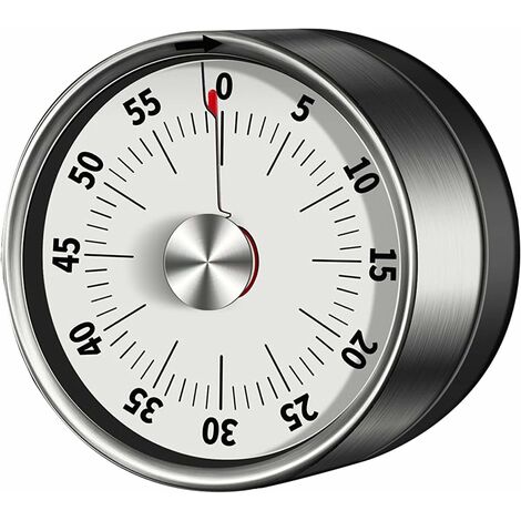 MINKUROW Visueller Timer 60 Minuten Mechanischer Countdown-Timer für Klassenzimmer Silent Timer für Kinder Erwachsene Zeitmanagement-Tool zum Kochen lernen (Weiß) (1/5)