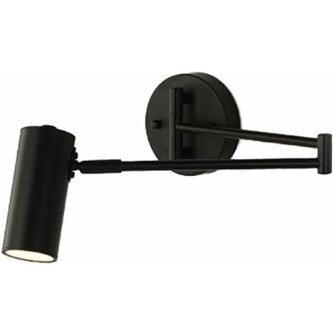 MINKUROW Innen-Nachttischlampe, Wand-Wash-Lampe, verstellbare minimalistische Schwingarm-Wandleuchte mit gebürsteter Oberfläche, dimmbare LED-Beleuchtung für Schlafzimmer, Flur, Wohnzimmer, Bar (Schwa (1/5)