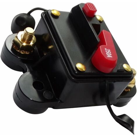 MINKUROW Automatische Sicherung – Rückstellbarer Leistungsschalter – 250 A – 12 V 24 V 32 V 48 V DC – 78 x 52 x 37 mm – Auto-Auto-Verstärker – Schwarz (1/5)