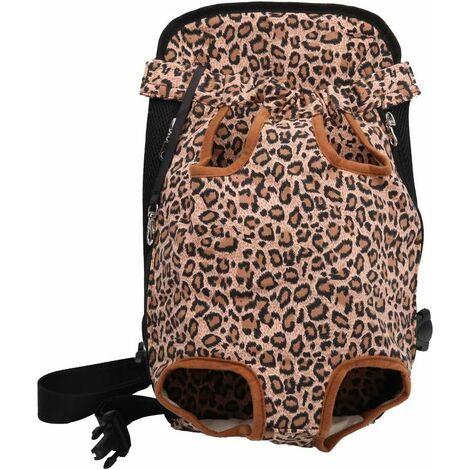 MINKUROW Hunderucksack/Katzentrage Bauchtasche Tragbare Reisetasche für kleine Haustiere (Leopard, S) (1/5)