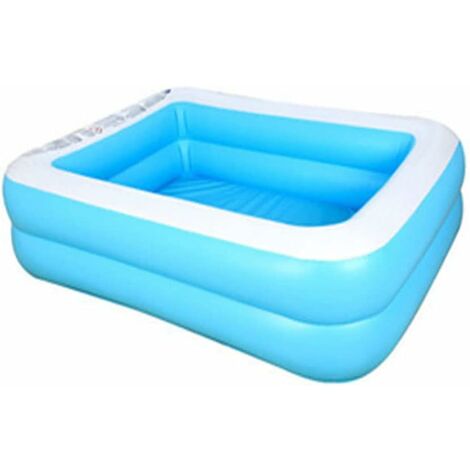 MINKUROW Aufblasbarer Pool für Kinder, Aufblasbares dickes PVC, Schwimmzentrum für Kleinkinder und Erwachsene, verdickter Swimmingpool für den Garten, Sommer-Poolparty (128 cm/rechteckig) (1/5)