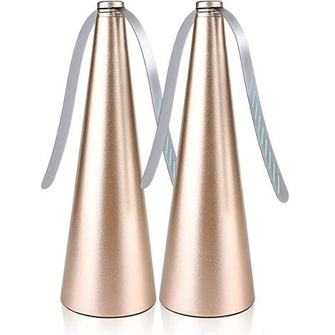 MINKUROW Bladed Repellent – Painless Fly Killer Fan 8,5 x 24,5 x 8,5 cm – Schutz vor fliegenden Insekten – Outdoor-Mahlzeit, Garten, Camping, 2 Stück, goldfarben (1/5)