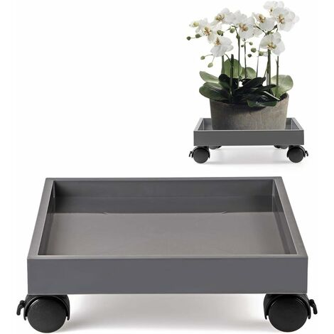 MINKUROW Rollender Blumentopfständer, Rollender Pflanzenhalter, ABS-Pflanzenuntersetzer, Zum Bewegen von Topfpflanzen, Brückenblumenpflanzen, Tragkraft 50 kg (quadratisch)