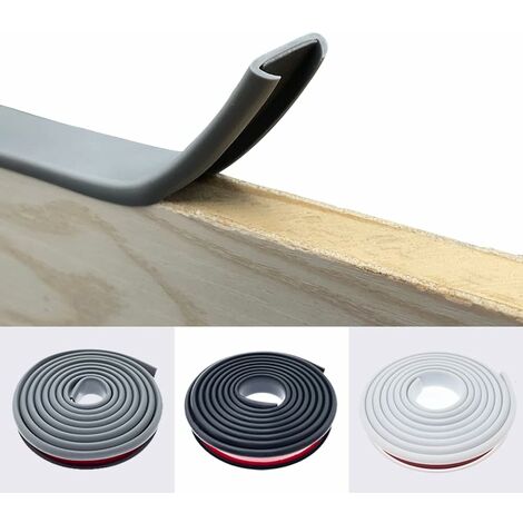 2 m graue U-Form 18 mm selbstklebende Melamin-Kantenbänder, keine aufbügelbaren Eichen-Arbeitsplatten-Kantenverkleidungsstreifen, Weichgummi-TPE-Holzfurnier-Kantenabdeckung für Möbel (1/5)