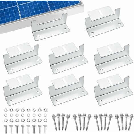 MINKUROW 8 Stück Solarpanel-Z-Halterungen mit Muttern und Schrauben Z-Typ  Solarpanel-Montagehalterung Solarpanel-Montageklammern