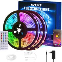 MINKUROW LED Bluetooth 10M LED-Streifen 5050 RGB LED-Schlafzimmer Mehrfarbiger flexibler Lichtstreifen, gesteuert über Smartphone-APP, Synchronisierung mit Musikrhythmus/Timer-Funktion