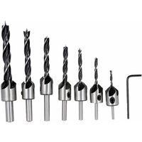 MINKUROW Senker-Fräser 7-teilig Hss 5-Nuten-Senker-Satz Schraubendreher Reibahle Holz Metall Aluminium Kunststoff Senker Bohrwerkzeug 3–10 mm