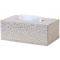MINKUROW Rechteckige Taschentuchbox aus Leder für Zuhause/Büro/Auto (Gold)