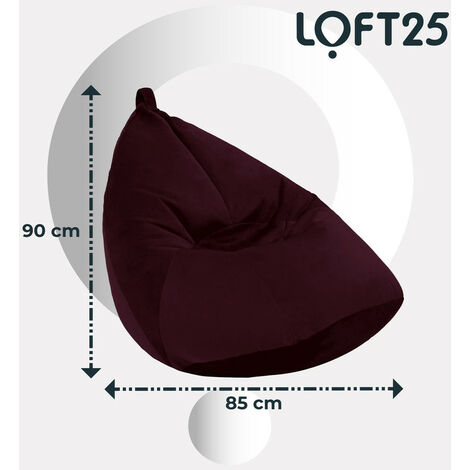 Loft 25 velours Pouf Chaise inclinable pour adulte – Pouf Lounging avec  poignée de transport pour intérieur –