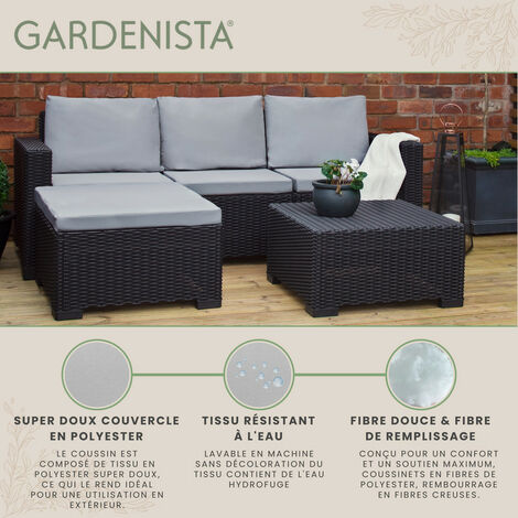 Lot 4 Coussins Chaise 50x50x5cm Gris Clair - Antidérapants, Housse Amovible, Confort Cuisine Jardin