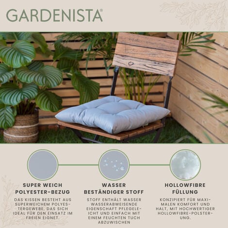 Gardenista Outdoor Tufted Sitzpolster mit sicheren Riemen für Garten  Wasserbeständig & Langlebig Stuhlkissen für Patio 