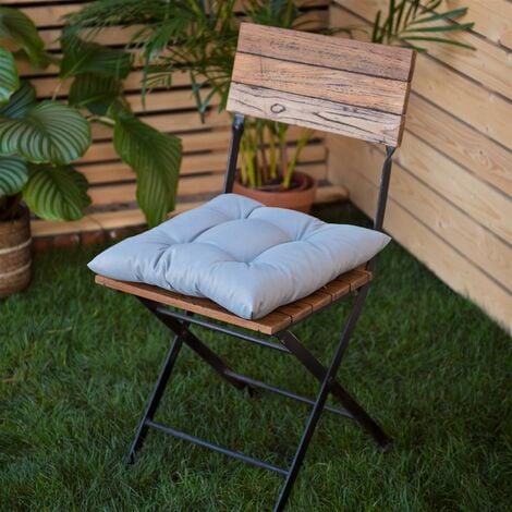 Gardenista Outdoor Tufted Sitzpolster mit sicheren Riemen für Garten  Wasserbeständig & Langlebig Stuhlkissen für Patio & Home Decore, Grau