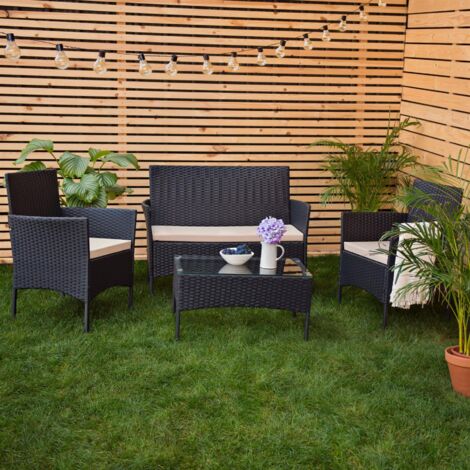 Gardenista Outdoor-Sitzpolster für Rattan-Möbel Garten wasserbeständig  leicht und langlebig Stuhlkissen für Terrassenmöbel, Stein
