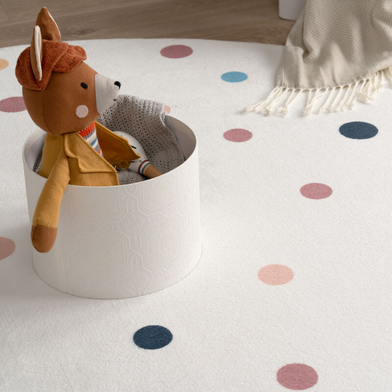 Tappeto Bambini Arcobaleno 140x200 Cm - Antiscivolo, Poliestere Morbido, Lavabile, Multicolore - Foto 2