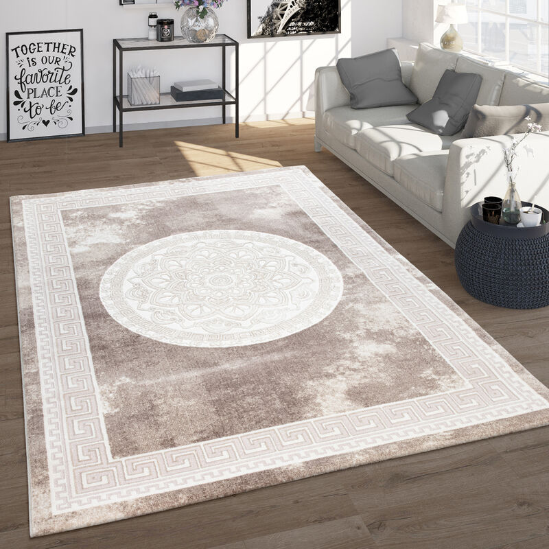 Paco Home Tappeto Salotto Stile Vintage Barocco Con Motivo Floreale Pelo  Corto In Beige 120x160 cm