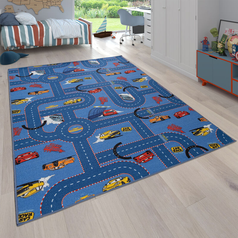 Paco Home Tappeto per bambini reversibile con design di strade e