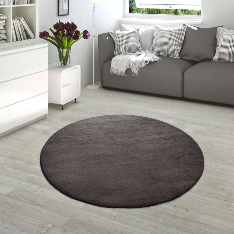 Paco Home Tappeto Salotto Pelo Lungo Morbida Imitazione Finta Pelliccia  Coniglio Antracite 60x90 cm