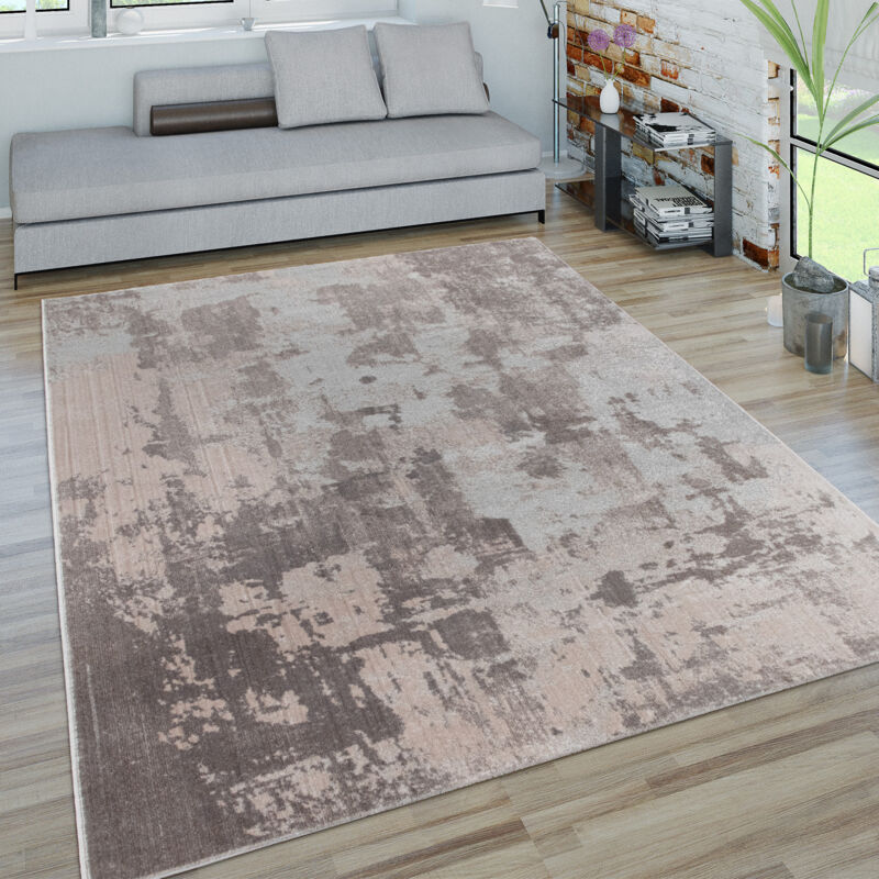 Paco Home Tappeto Salotto Pelo Corto 3D Astratto Moderno Quadri Rombi  Grigio Rosso Bianco 120x170 cm