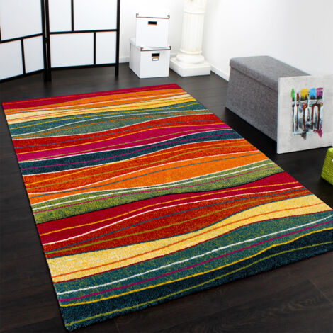 Paco Home Tappeto Moderno Splash Di Design Tappeto Colorato A Strisce Modello Nuovo 80x150 cm