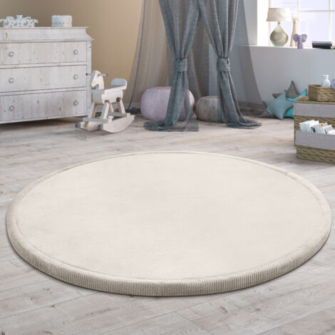 Paco Home Tappeto Bambini Cameretta Con Stelle Nuvola Luna Lepre Turchese  Crema Rosa 80 cm tondo