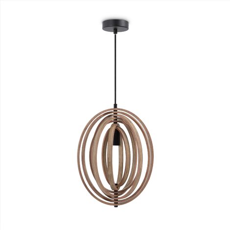 Paco Home Lampada Sospensione Deco Soggiorno Plafone Sala Pranzo Camera Legno E27 Legno, Luce a sospensione - Tipo 3