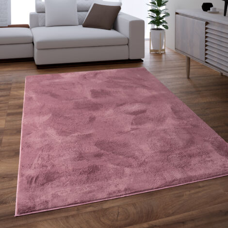 Paco Home Tappeto Salotto Soggiorno Pelo Lungo Lavabile In Lavatrice Morbido Peloso Rosa Malva 80x300 cm