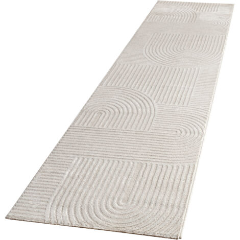Tappeto Corridoio Vintage Paco Home – Pelo Corto, Lavabile, Antiscivolo, Stile Boho, Beige 3, 80x150 Cm