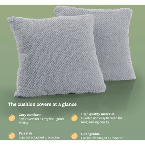 Paco Home Set Di 2 Copricuscini In Pile E Velluto – Cuscini Estetici Per Divano E Camera Da Letto – Beige Con Motivo Diamante – Lavabili E Certificati OEKO-TEX