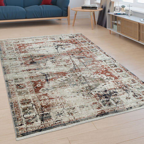 Tappeto Ovale Orientale Moderno 140x200 Cm – Design Mare Blu Verde Oro, Pelo Corto Lavabile