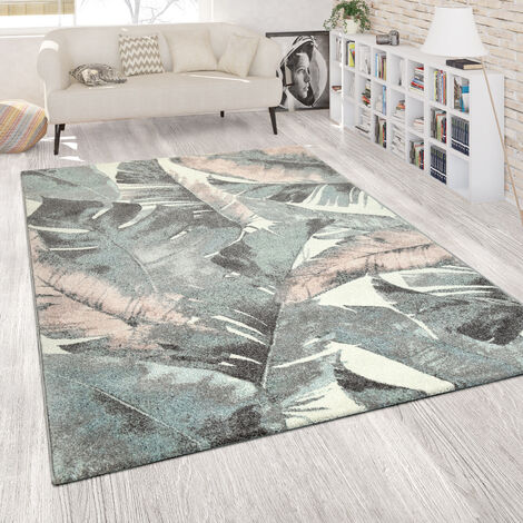 Tappeto Vintage GENIMO 160x230 Cm – Pelo Corto, Antiscivolo, Lavabile In Lavatrice, Per Soggiorno E Camera, Colore Ciano